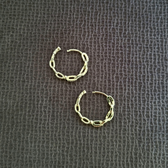 ✨️HP✨️Stella Rose🌹Gold💛 Chain🔗 Link Hoop Earrings - Picture 5 of 14